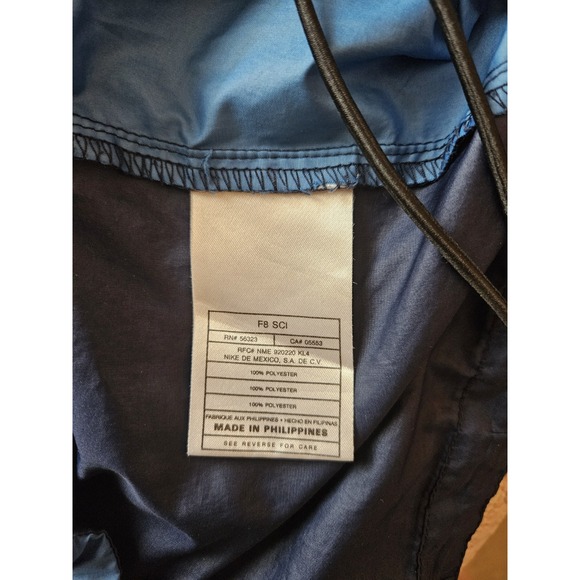 Nike Men's Blue Windbreaker Hoodie Jacket #56323 1/4 Zip Orange Logo, Size XL - Picture 10 of 11